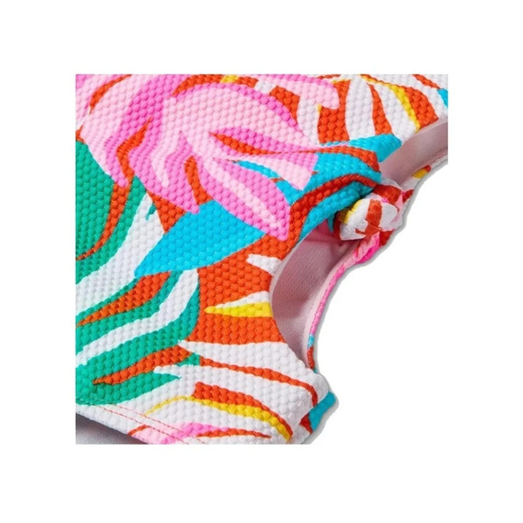 Cat & Jack Girls' 'Leaf It Alone' Leaf Print One Piece Swimsuit size large 10/12 - Picture 8 of 9